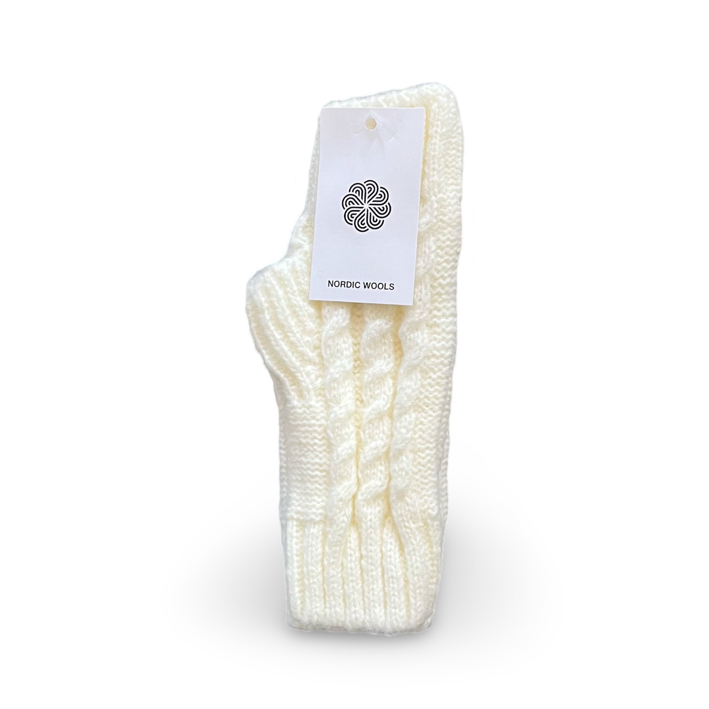 Cozy Set - Over The Knee Socks & Arm Sleeves Gloves - Creme - Womens