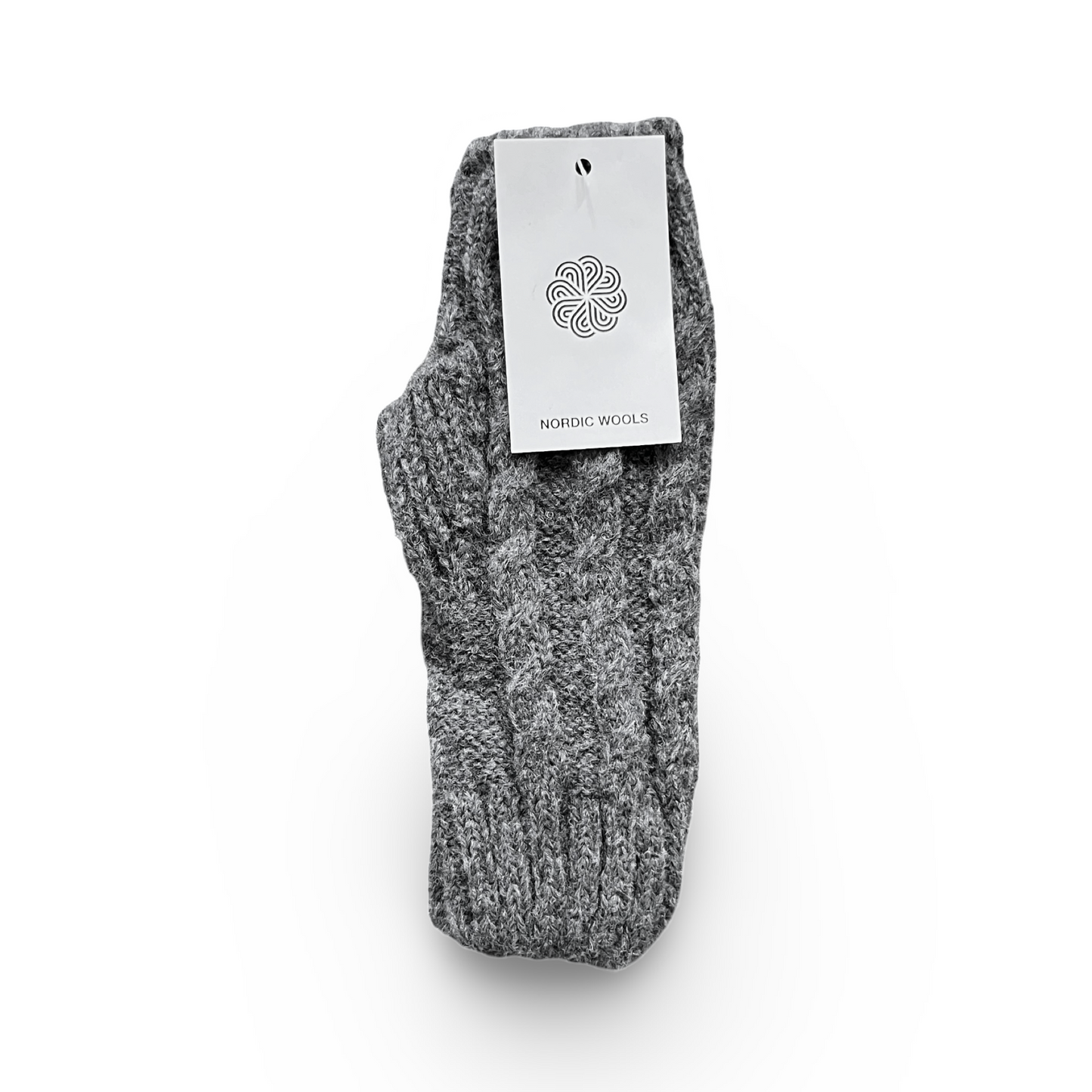 Cozy Set - Over The Knee Socks & Arm Sleeves Gloves - Grey - Womens