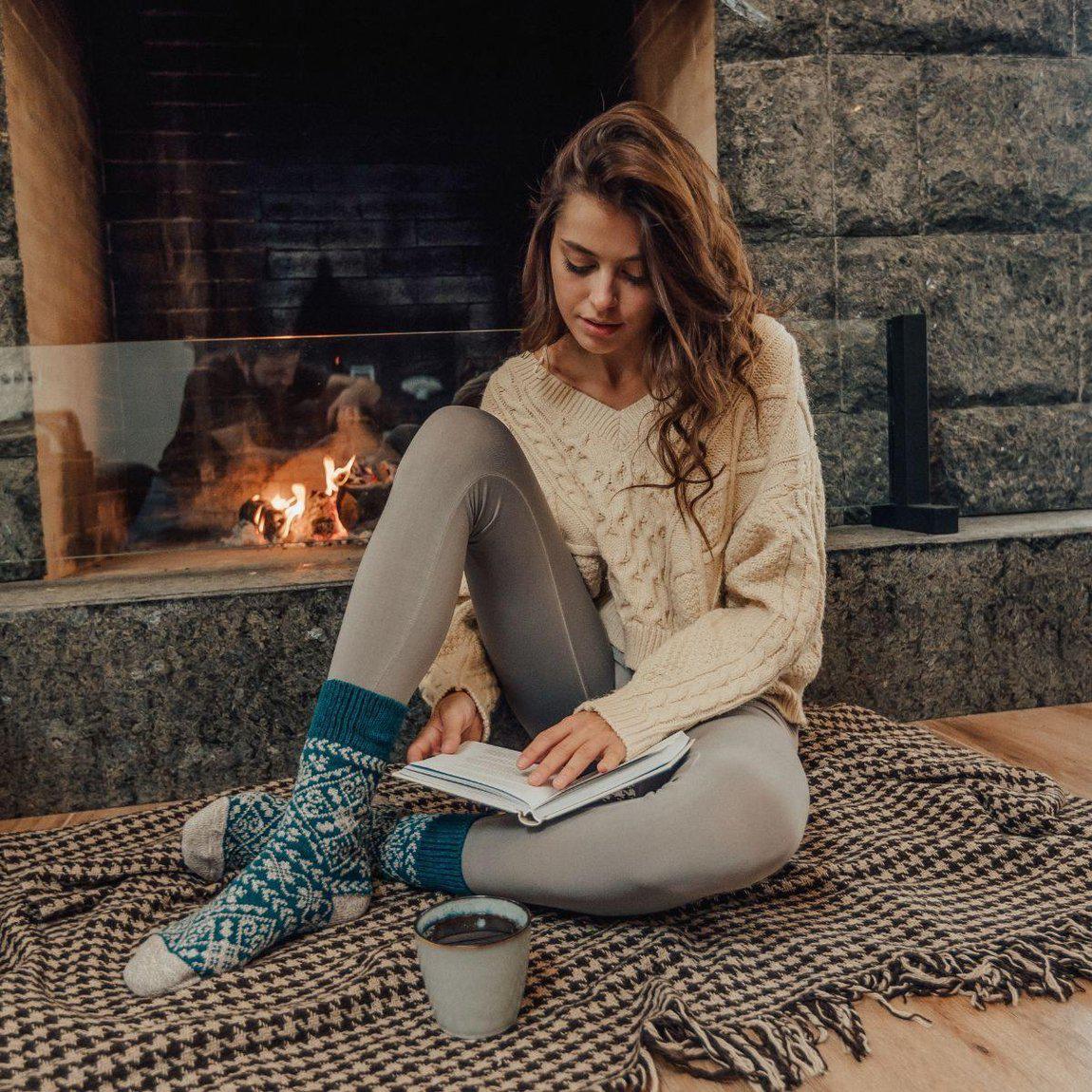 Nordic Wools Cozy Zelta Socks - Teal - Unisex scandinavian
