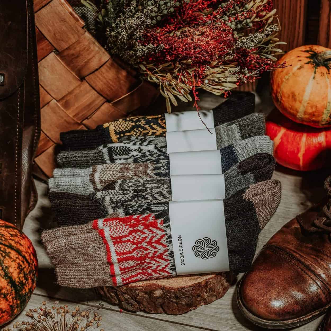 Nordic Wools Merino Yule Socks (5 pairs) - Unisex scandinavian
