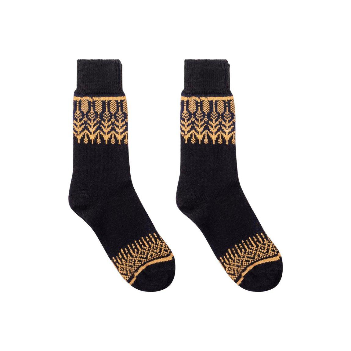 Nordic Wools Merino Yule Socks - Black - Unisex scandinavian