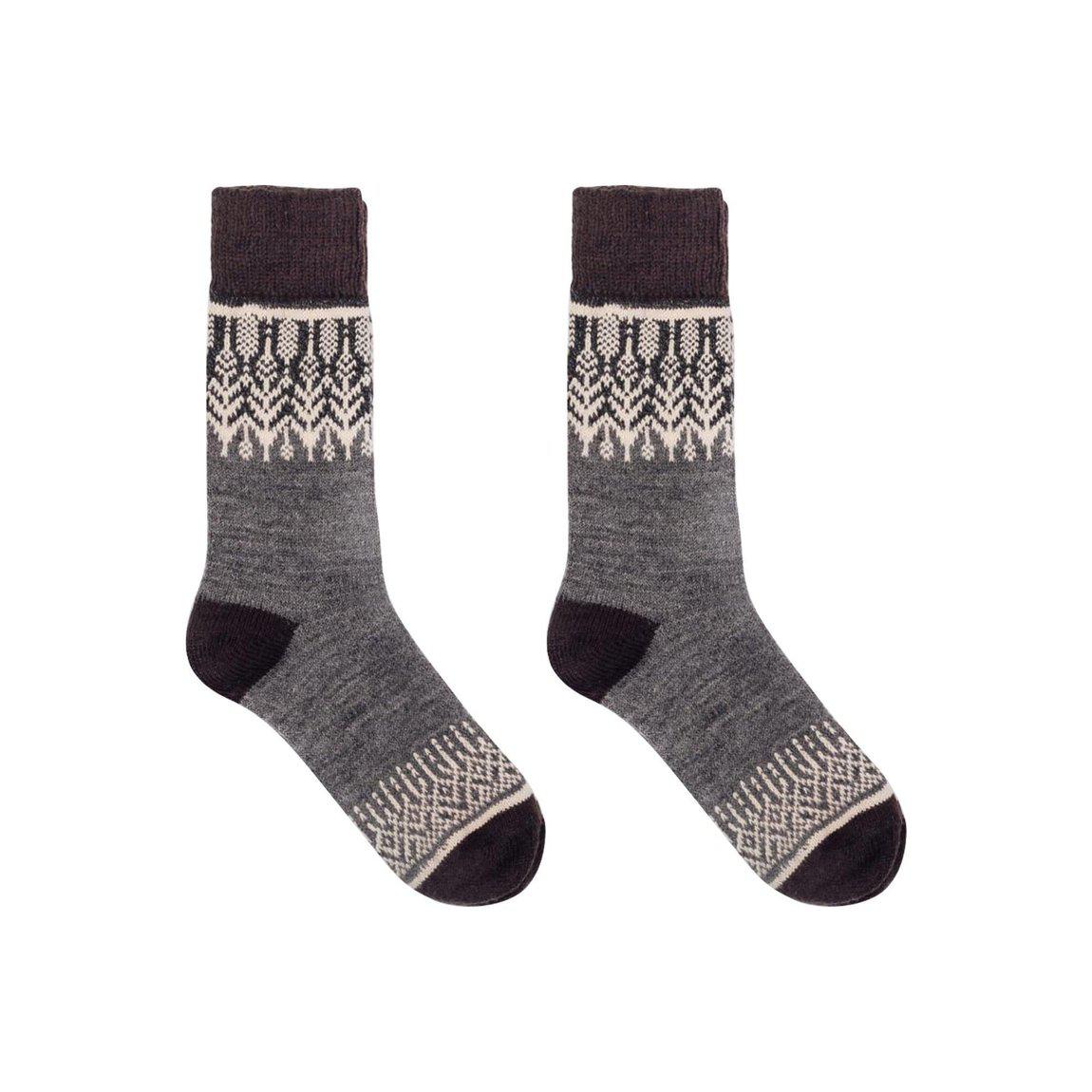 Nordic Wools Merino Yule Socks - Charcoal - Unisex scandinavian
