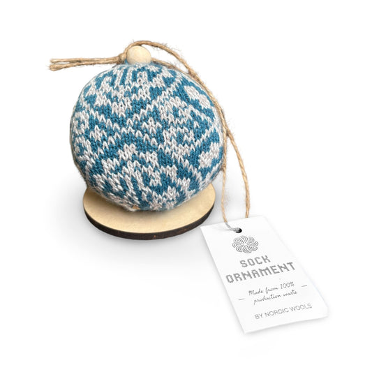 Nordic Yarn Ornament - Recycled Sustainable Christmas Decor Toy (Zelta - Teal)