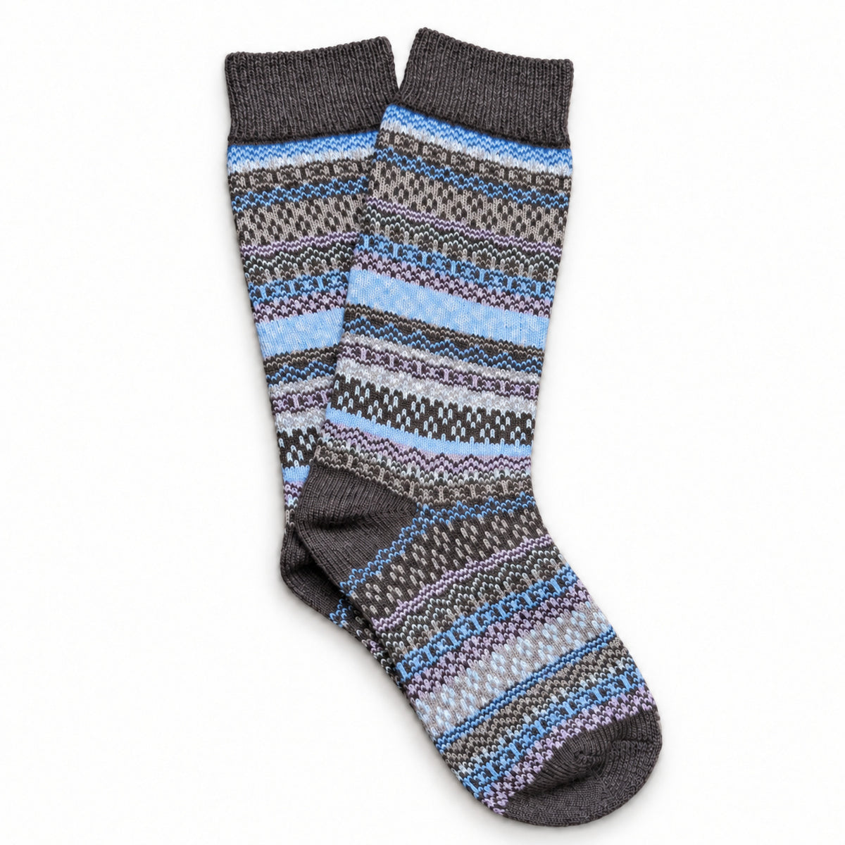 Ivar Earth merino wool blend socks with bands of Nordic-inspired pattern