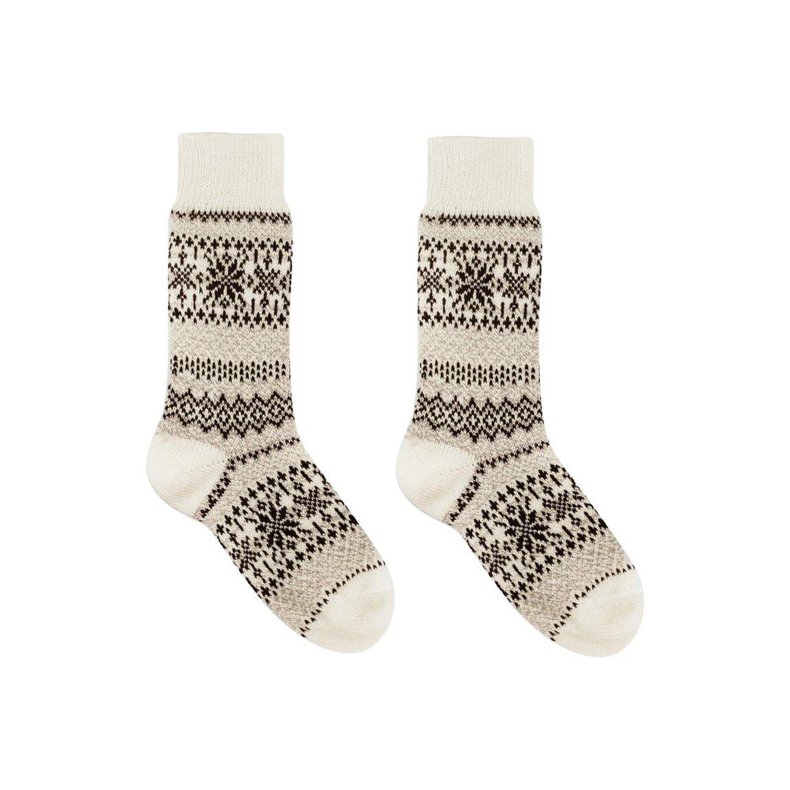 <transcy>Нордичні шкарпетки теплі з вовни (Asenka - Крем) - унісекс</transcy>