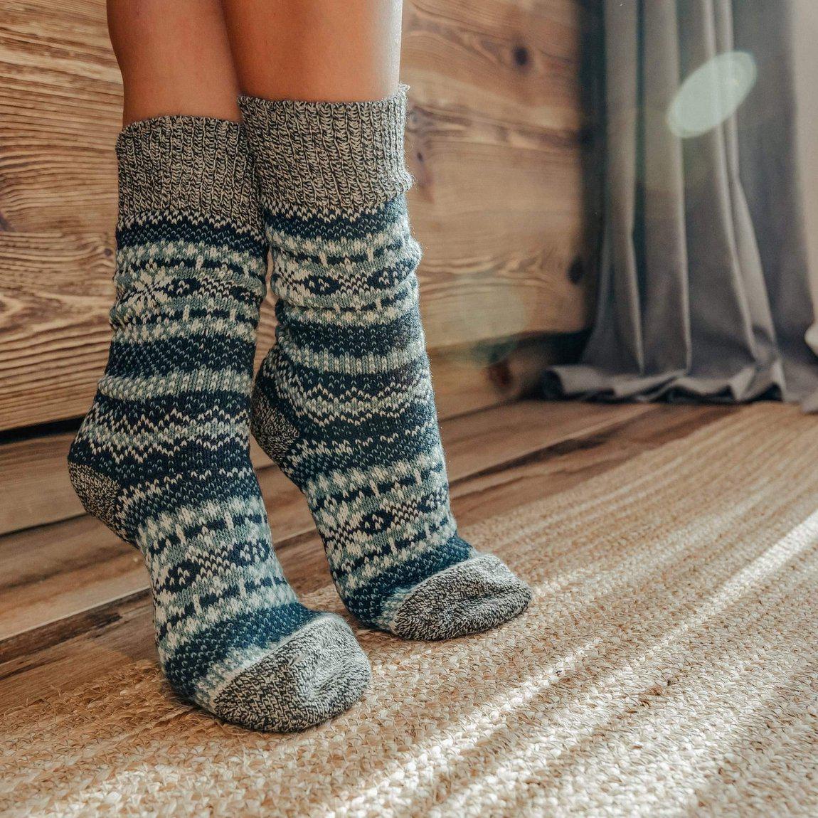 Nordic Wools Cozy Asenka Socks - Teal - Unisex scandinavian 