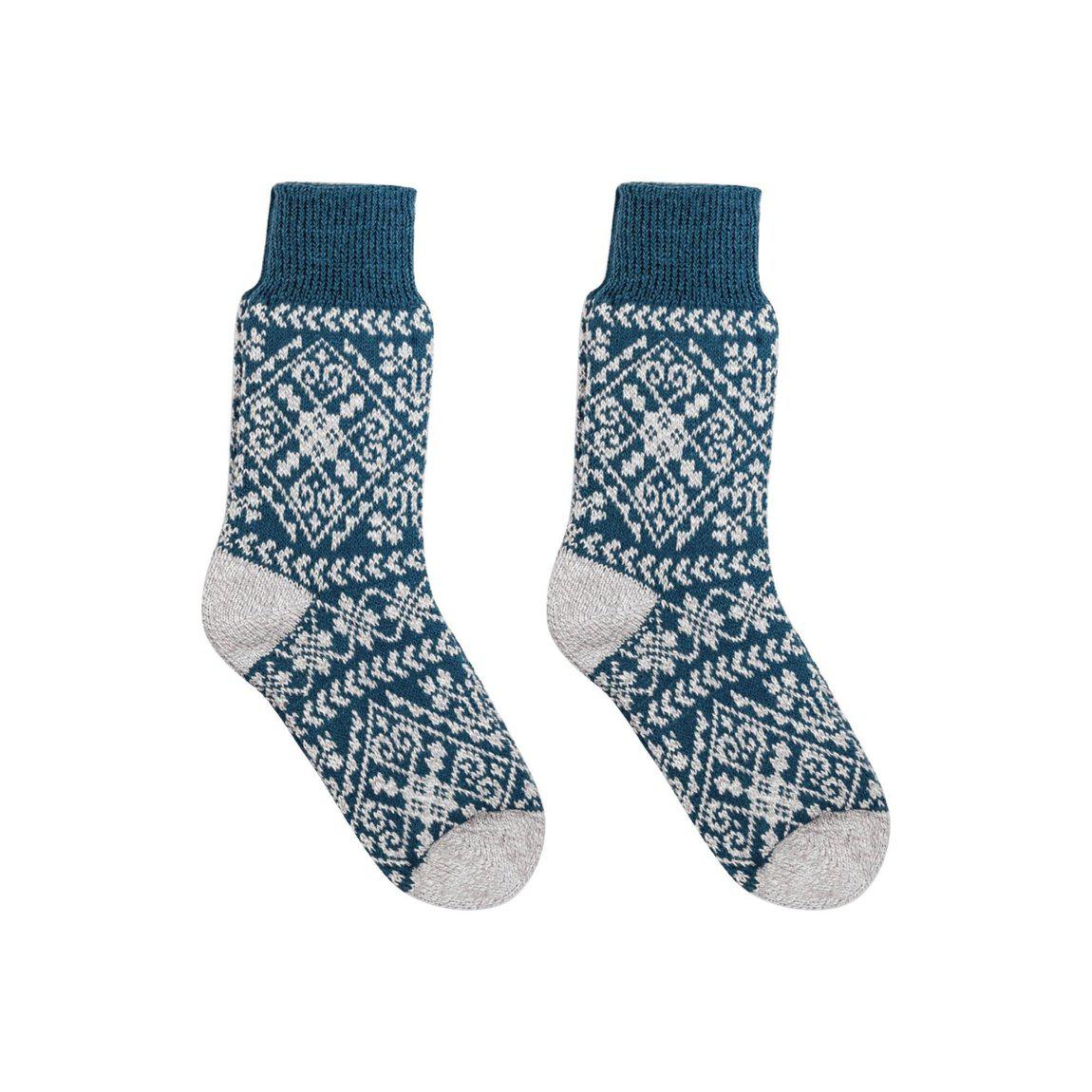 Nordic Wools Cozy Zelta Socks - Teal - Unisex scandinavian 