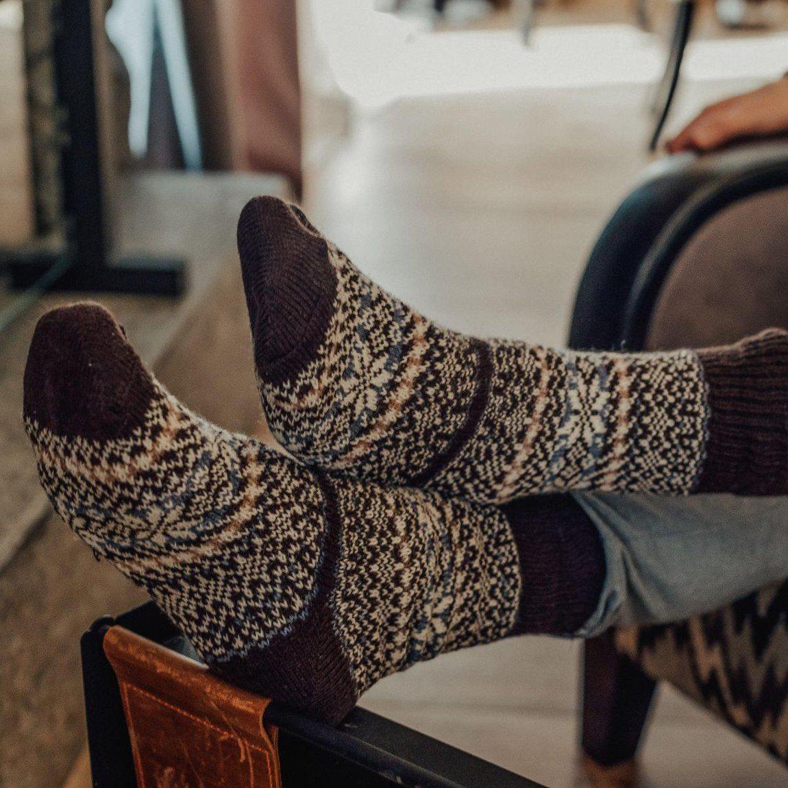 Nordic Wools Merino Sigrid Socks - Chocolate - Unisex scandinavian 