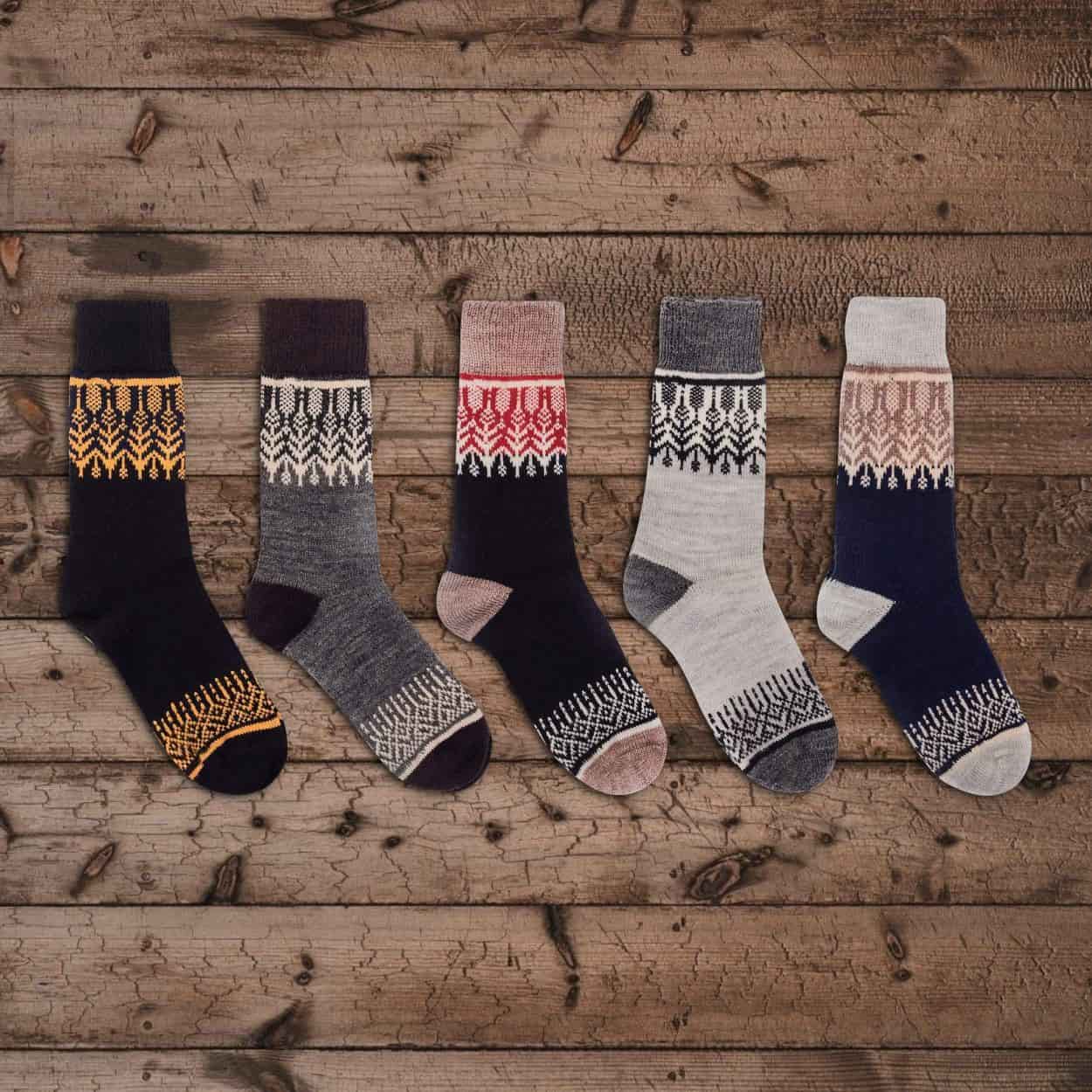 Nordic Wools Merino Yule Socks (5 pairs) - Unisex scandinavian 