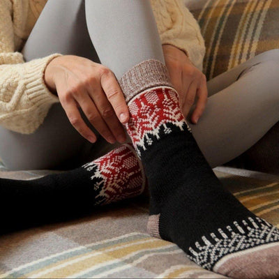 Nordic Wools Merino Yule Socks - Sunset - Unisex scandinavian